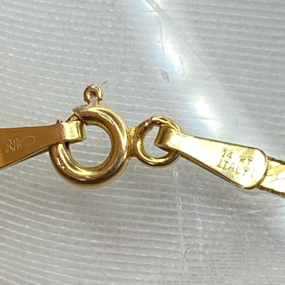 14K YELLOW GOLD Herringbone bracelet ITALIAN REAL GOLD vintage - Picture 8 of 13